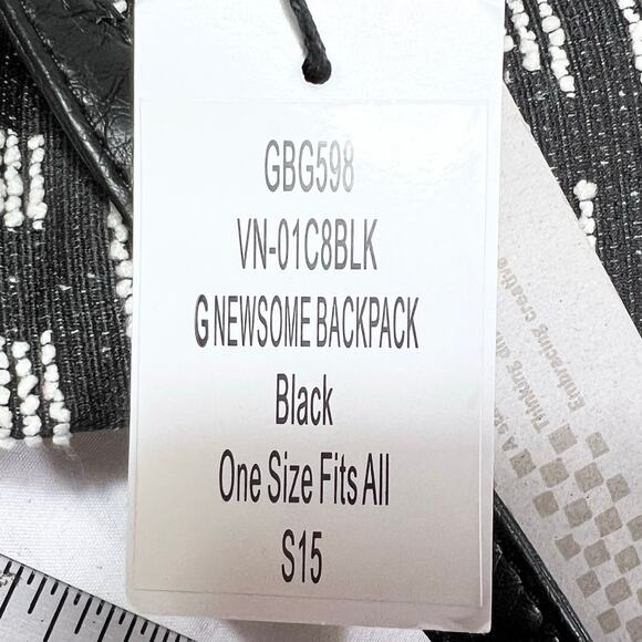 Vans Newsome Bucket Backpack Black Grey Aztec Tribal Print Faux Leather New - Picture 12 of 14